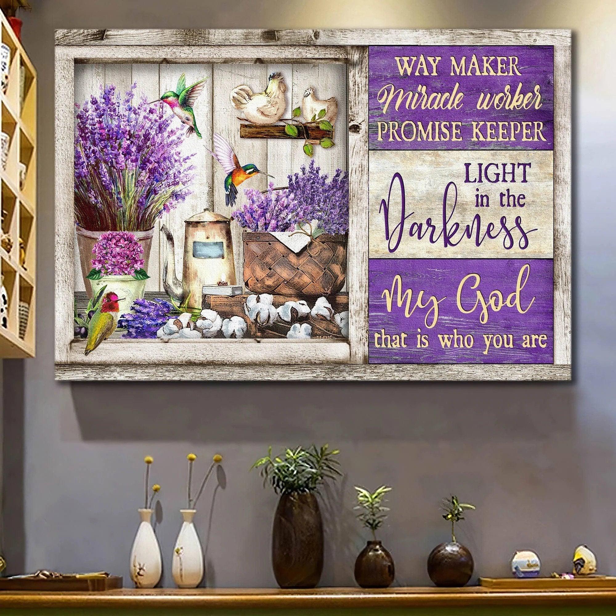 Christian Home Decor, Way Maker Miracle Worker Lavender Canvas Wall Art ,Christian Canvas Christian Home Decor, Way Maker Miracle Worker Lavender Canvas Wall Art ,Christian Canvas