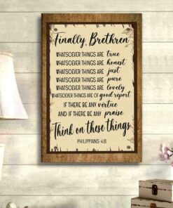 Whatsoever Things Are True Philippians 48 Bible Verse Canvas Art