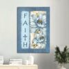 White Flower Pretty Butterfly Pastel Background Faith Canvas Wall Art