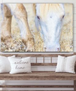 White Horse Canvas Wall Art