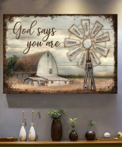 Windmill Farm Rustic Barn God Says You Are Canvas Wall Art
