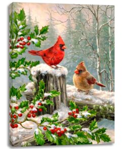 Winter Visitors Canvas Wall Art