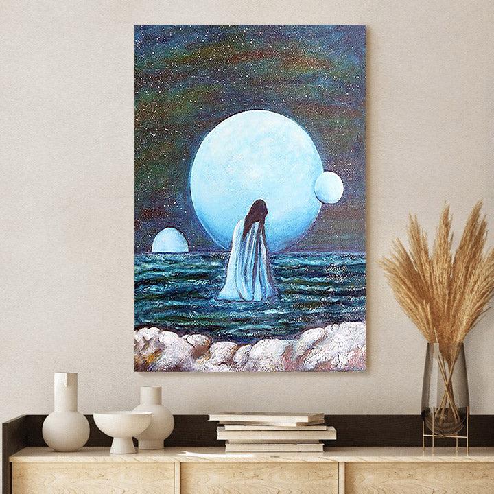 Christian Home Decor, Woman And Planets Painting Canvas Wall Art ,Christian Canvas Christian Home Decor, Woman And Planets Painting Canvas Wall Art ,Christian Canvas