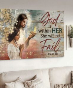 Woman Prayer Jesus Light God Is Within Her Canvas Wall Art