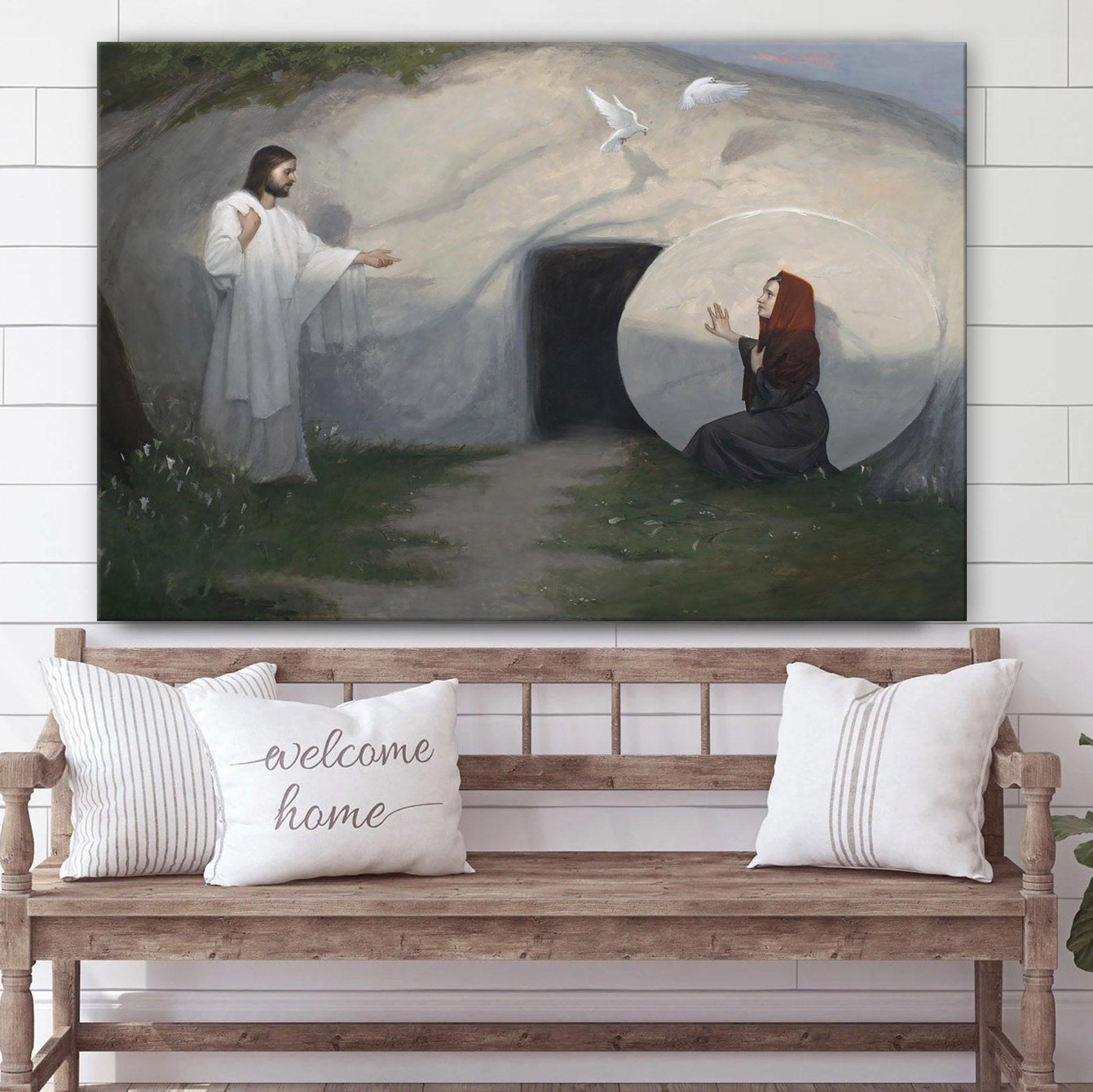 Christian Home Decor, Woman, Why Weepest Thou Canvas Wall Art ,Christian Canvas Christian Home Decor, Woman, Why Weepest Thou Canvas Wall Art ,Christian Canvas