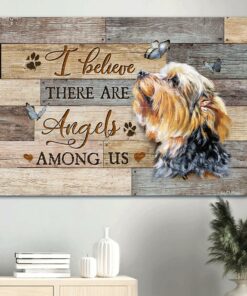 Yorkshire Terrier Lovely Butterfly Heaven I Believe There Are Angels Among Us Canvas Wall Art