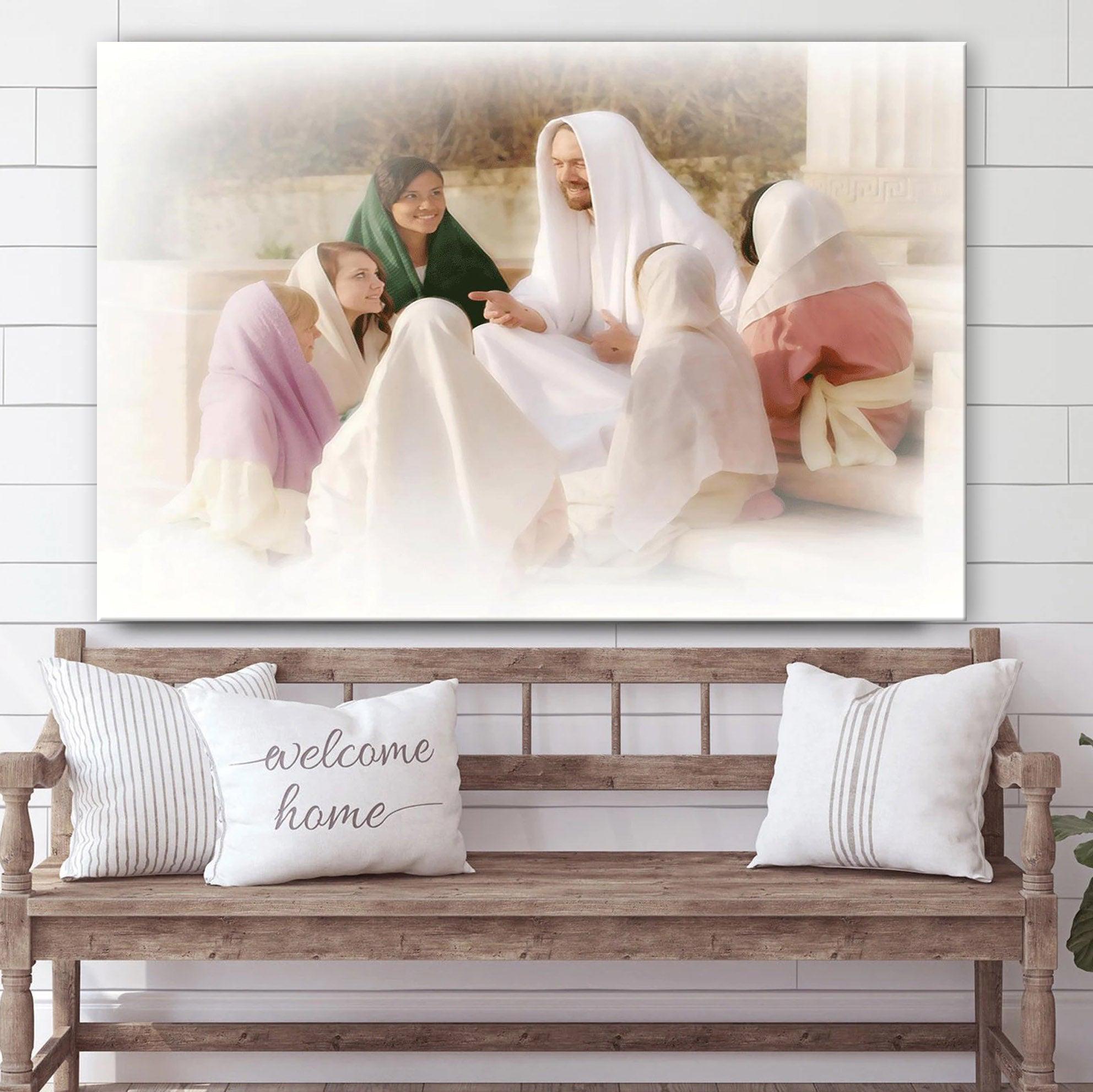 Christian Home Decor, Young Women (White) Canvas Wall Art ,Christian Canvas Christian Home Decor, Young Women (White) Canvas Wall Art ,Christian Canvas