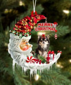 Chihuahua On The Moon Merry Christmas Ornaments Hanging Decor