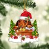 Dachshund In The Chimney Christmas Ornament Hanging Decor