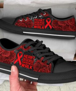 Heart Disease Shoes Awareness Walk Low Top Shoes Canvas Shoes