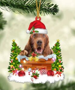 Irish Setter In The Chimney Christmas Ornament Hanging Decor