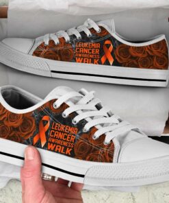 Leukemia Cancer Shoes Awareness Walk Low Top Shoes