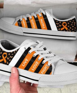 Multiple Sclerosis Shoes Plaid Low Top Shoes Canvas Shoes