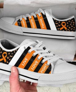 Multiple Sclerosis Shoes Plaid Low Top Shoes
