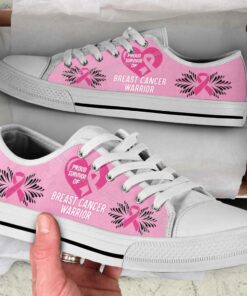 Proud Survivor of Breast Cancer Warrior Low Top Canvas Shoes