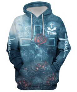 Rose Faith Hoodie - 3D Printed Hoodie - Christmas Gift
