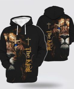 The King Lion Cross 3d Hoodies For Women Men - Christmas Gift