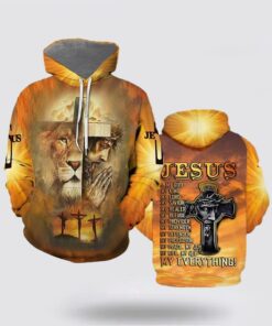 The Lion Jesus Christ Pray Jesus Is My God My King 3d Hoodies - Christmas Gift